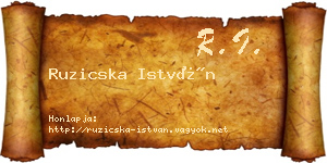 Ruzicska István névjegykártya