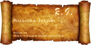 Ruzicska István névjegykártya