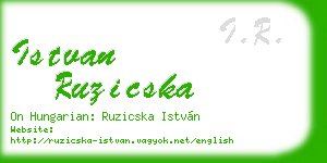 istvan ruzicska business card