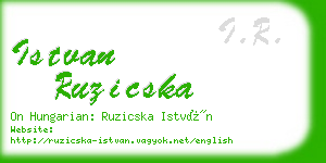 istvan ruzicska business card